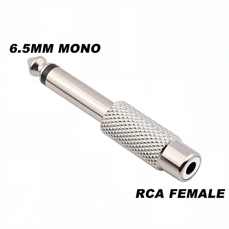 5 Pcs Adaptateur Audio Mono Stéréo 6,5/6,35 mm Interconnexion TS Fiche Mâle 1/8" 1/4" vers Connecteur Femelle RCA Convertisseur Haut-parleur
