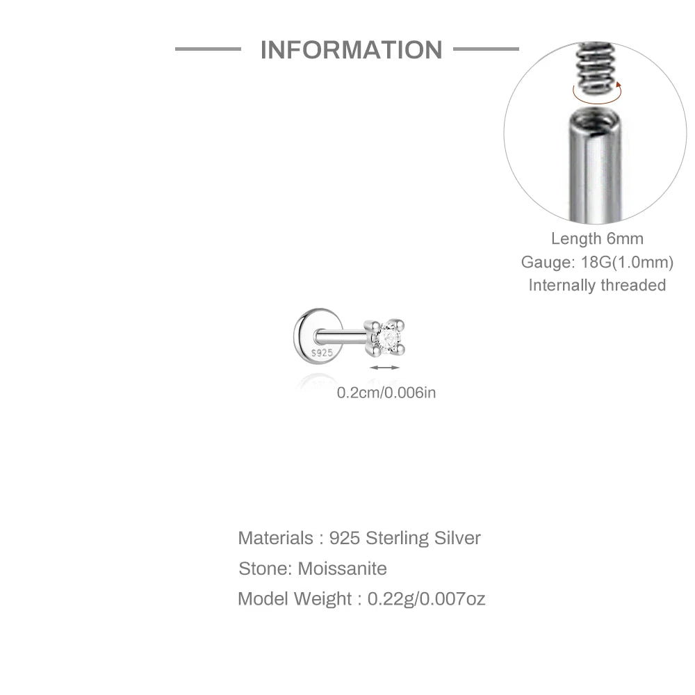 Aide Mini Boucles d'oreilles Moissanite 2/3/4mm pour femme, en Argent Sterling 925, Bijoux Tendance INS, Clous d'oreilles de Mariage, Brincos de Pratas