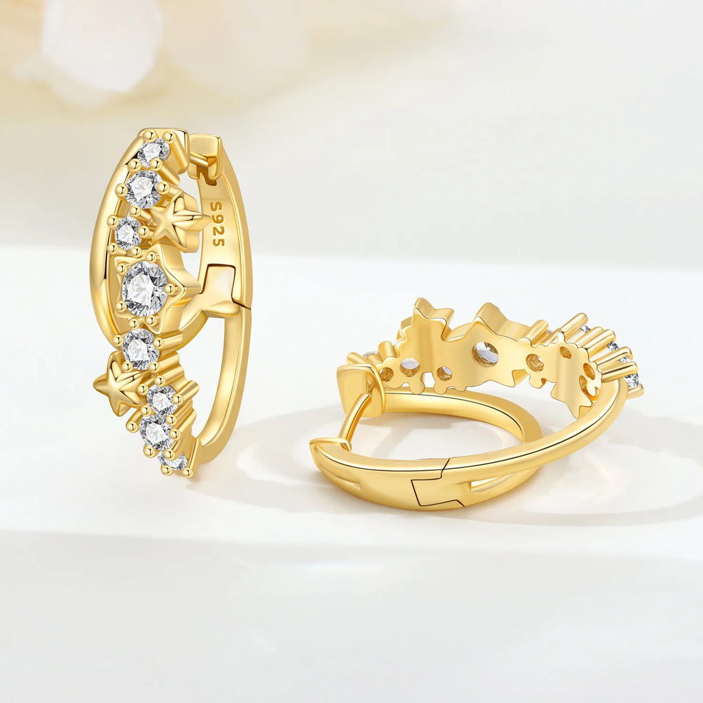 Orstarry S925 Sterling Silver Earring Twisted Pattern Earrings 18K Gold-plated Original Fashion Jewellery Women Gift