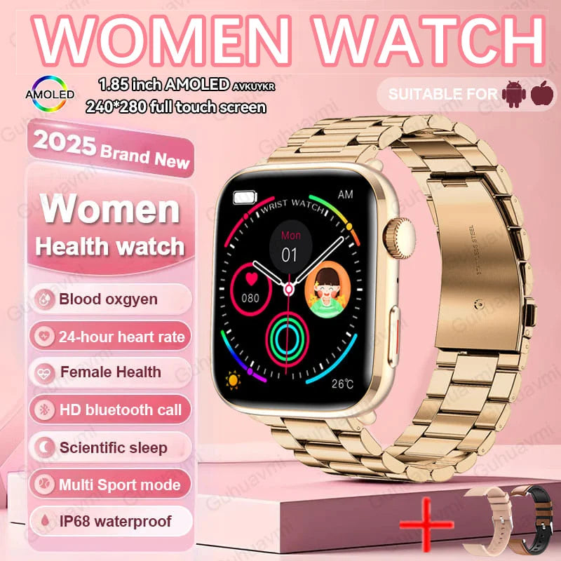 Montre connectée de sport tendance 2025 pour hommes et femmes, avec diagnostic intelligent par IA, surveillance de la tension artérielle, de la fréquence cardiaque (HRV+PPG), étanche IP68 et NFC