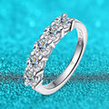 Bague Moissanite Or Blanc Couleur D 3 mm pour Femmes 0.5CT Pierre Alliance de Mariage en Diamant pour Mariée Argent Sterling S925 GRA