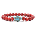Bracelet perles tortues de mer 8 mm Turquoise Pierre Naturelle Élastique Extensible Femmes Hommes Amitié Bijoux d'Été Plage Cadeaux
