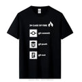 Summer Top Quality Funny Programmer Shirt- in Case of Fire Git Commit Push Out Graphic T Shirts Oversized T Shirt
