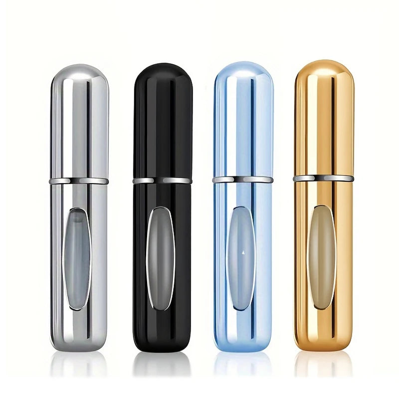 Flacon pulvérisateur de parfum portable 1/4Pcs 5ml, récipient liquide pour cosmétiques de voyage, mini flacon vide rechargeable en aluminium