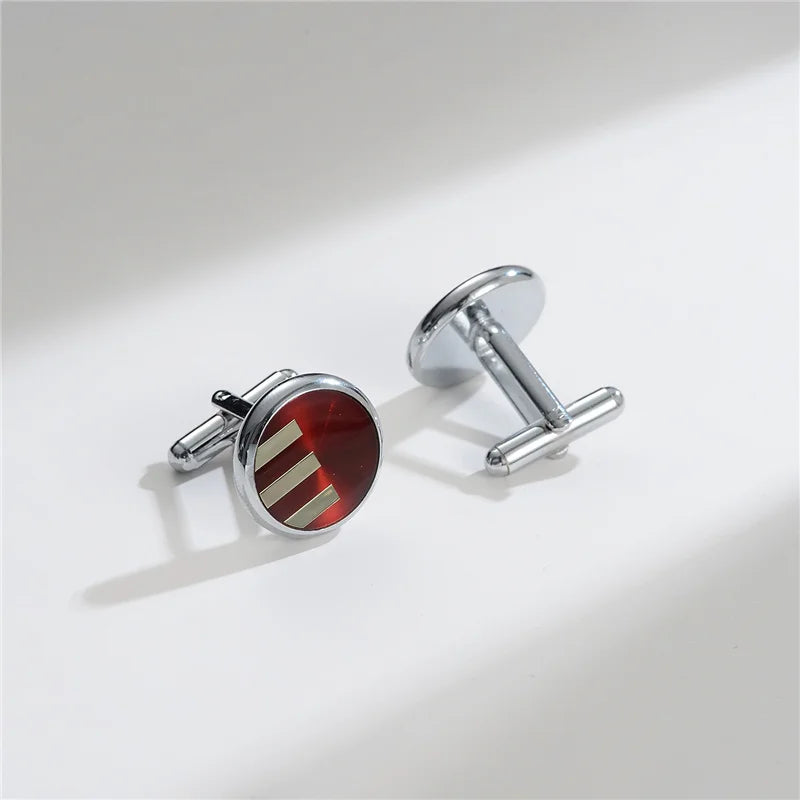 Boutons de manchette homme en cuivre pour hommes de luxe, cadeaux d'invités de mariage, bijoux de mode ronds carrés, boutons de manchette et pince à cravate pour hommes