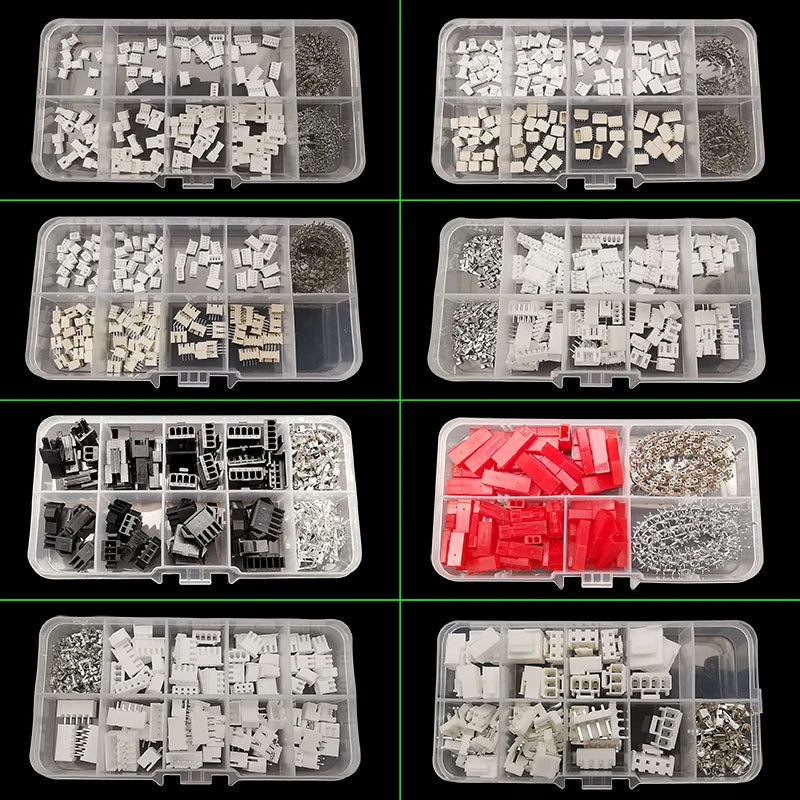 1 boîte JST SH 1,0 / 1,25 mm / PH 2,0 / SM/SYP/XH 2,54 mm / VH 3,96 mm Kit de connecteurs JST Mâle/Femelle avec boîtier et broches