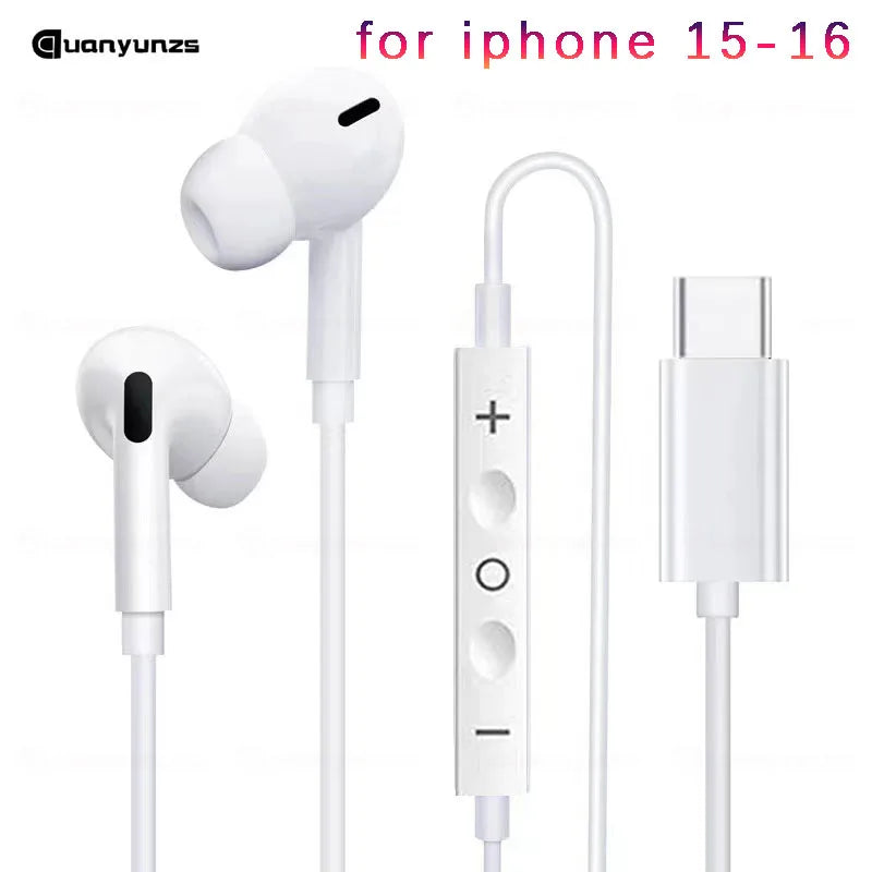 Écouteurs filaires Écouteurs de type C pour casques Apple Lightning avec ligne iPhone 5 6 8 7 Plus X XS MAX XR 10 11 12 13 14 Pro 15 16