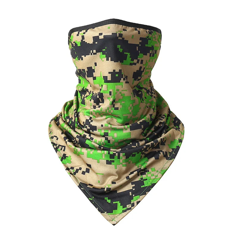 Cache-cou UV rafraîchissant pour l'été, masque de protection solaire avec boucles d'oreilles pour le cyclisme, la randonnée, les sports de plein air, séchage rapide, bandana respirant