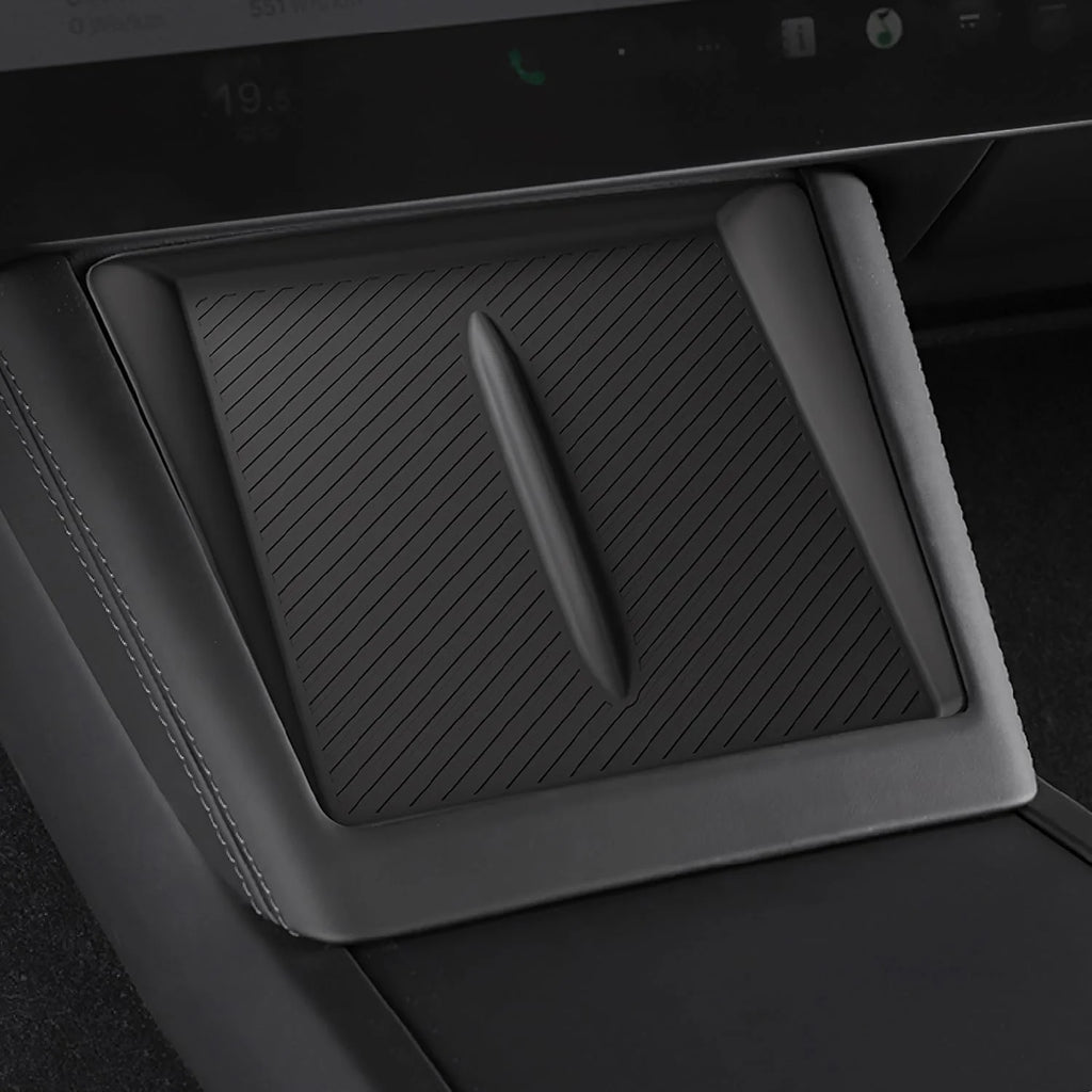 Non-slip Car Charger Mat Center Console Wireless Charging Pad for Tesla Model Y Juniper Model 3 2025 2026 Organizer Accessories