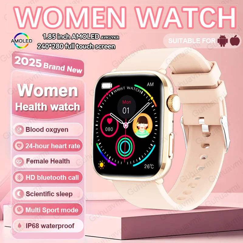 Montre connectée de sport tendance 2025 pour hommes et femmes, avec diagnostic intelligent par IA, surveillance de la tension artérielle, de la fréquence cardiaque (HRV+PPG), étanche IP68 et NFC