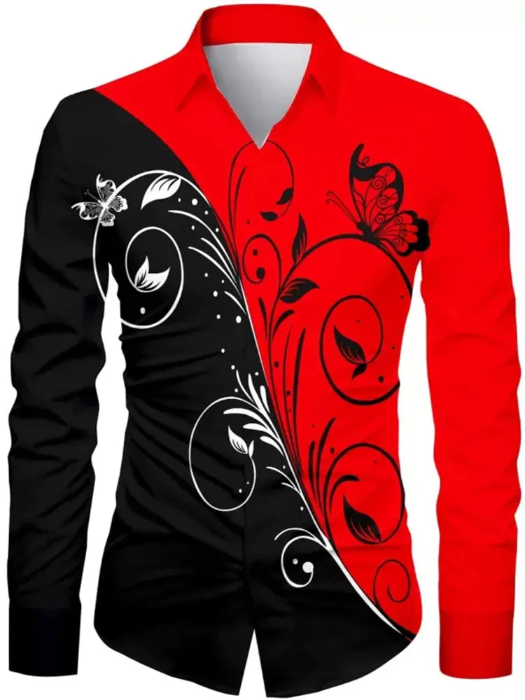 T-shirt fleuri tendance pour hommes motif HD Dégradé de couleurs Décontracté Extérieur Fête Doux et confortable Nouveau style 2024