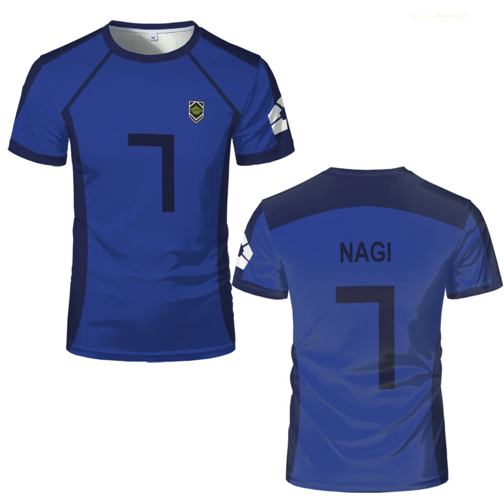 ISAGI Impression 3D Sport Séchage Rapide Respirant Hommes T-shirt Anime Cosplay Harajuku Équipe de Football Lâche Entraînement Manches Courtes Haut d'Été