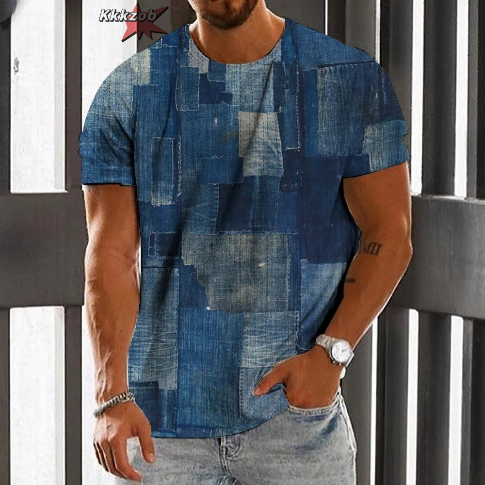 T-shirt graphique homme à col rond avec impression fantaisie, haut d'été à manches courtes pour homme, haut doux, tendance et confortable, vêtements de sport