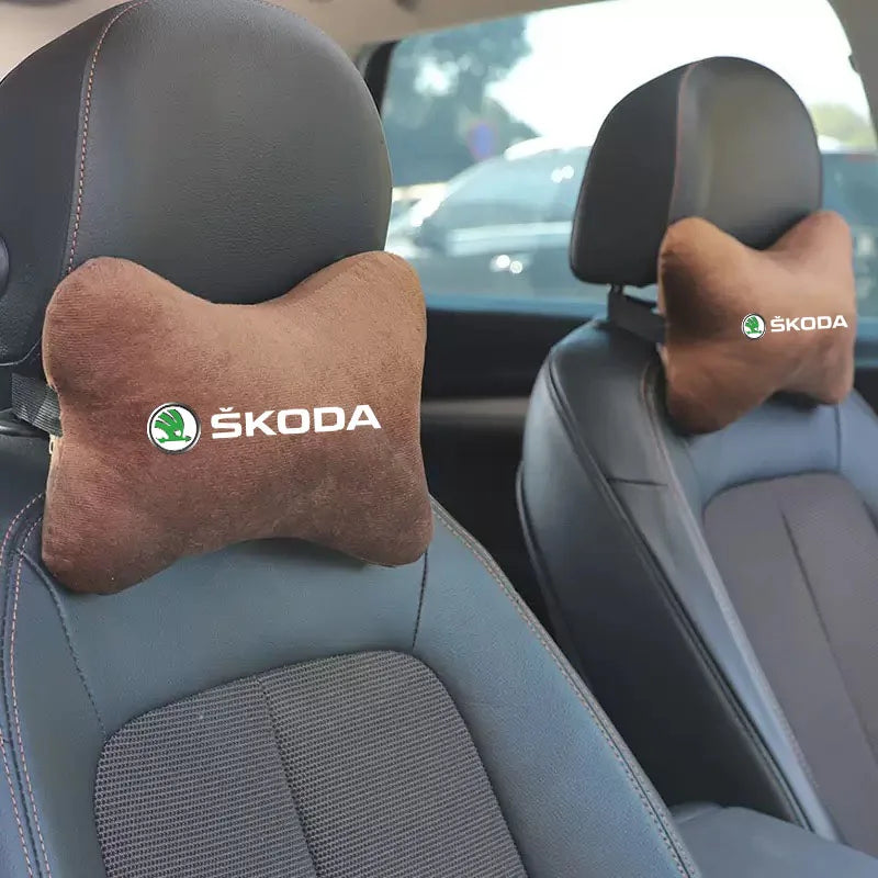 Pour Skoda Rapid Kodiaq Superb Fabia Octavia A7 Kamiq Yeti Appui-tête de voiture Support cervical Oreiller doux Accessoires automobiles