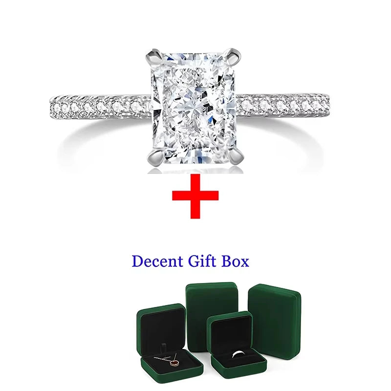 Bague en moissanite DJMAX 1-3 carats ovale/radiant couleur D pour femme, bague de fiançailles et de mariage originale en argent sterling 925, 2025