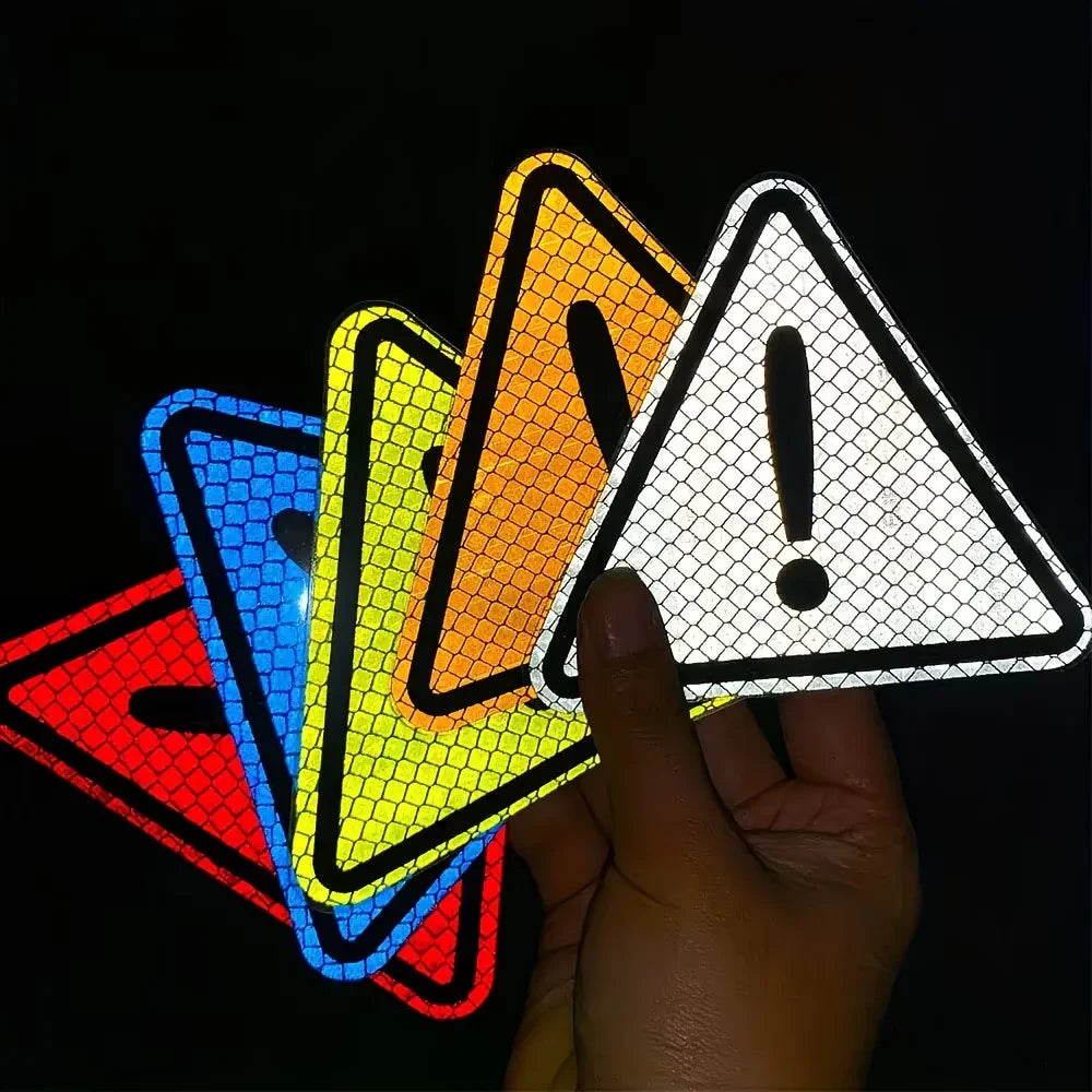 2/4pcs Triangle Reflective Safety Stickers, Suitable for Car Truck Motorcycle Reflector Decor Night Safety Driving Warning Mark
