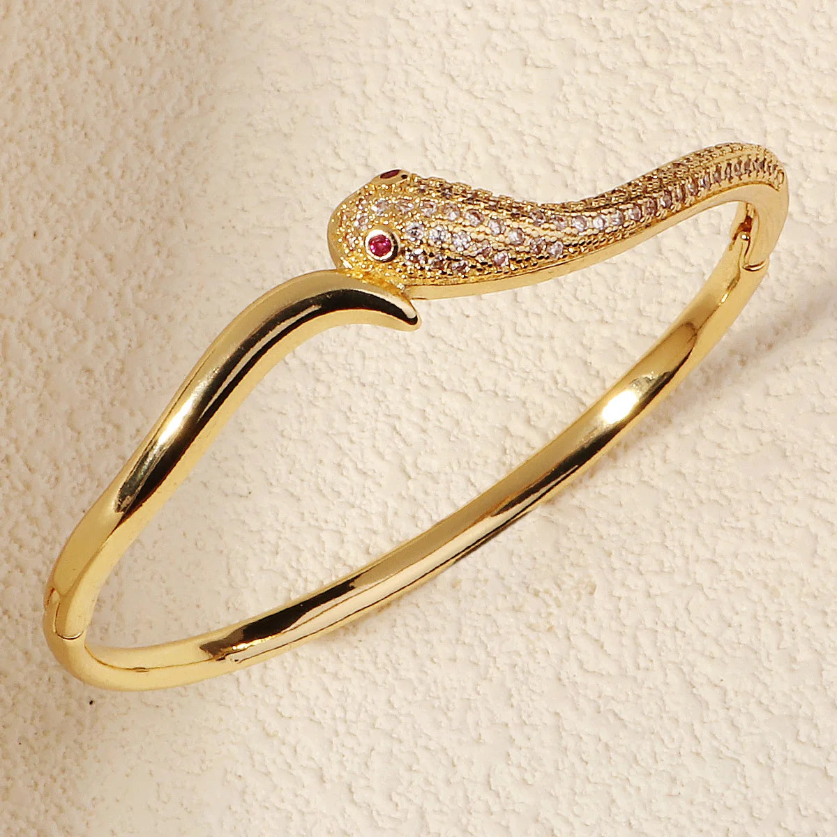 Bracelet Serpent Classique Europe et Amérique Pour Femme en Acier Inoxydable Zircon Cubique Clou Jonc Tendance Bijoux Été