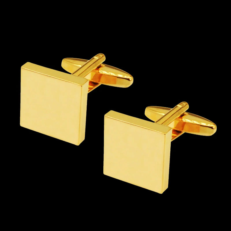 XKZM Nouvelle marque de bijoux de luxe Boutons de manchette carrés gravés au laser en métal Boutons de manchette pour chemises d'hommes Livraison directe