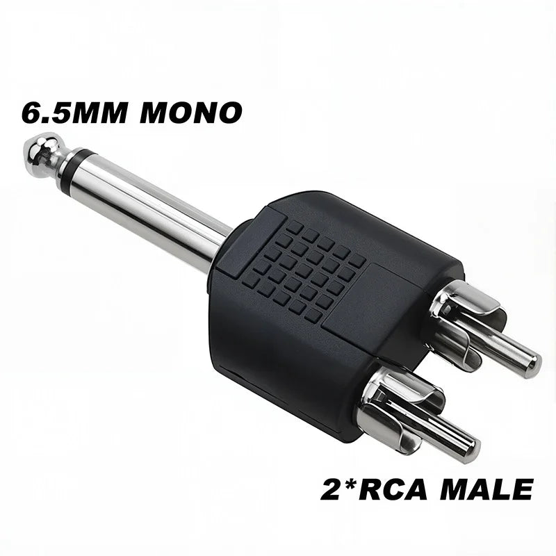 5 Pcs Adaptateur Audio Mono Stéréo 6,5/6,35 mm Interconnexion TS Fiche Mâle 1/8" 1/4" vers Connecteur Femelle RCA Convertisseur Haut-parleur
