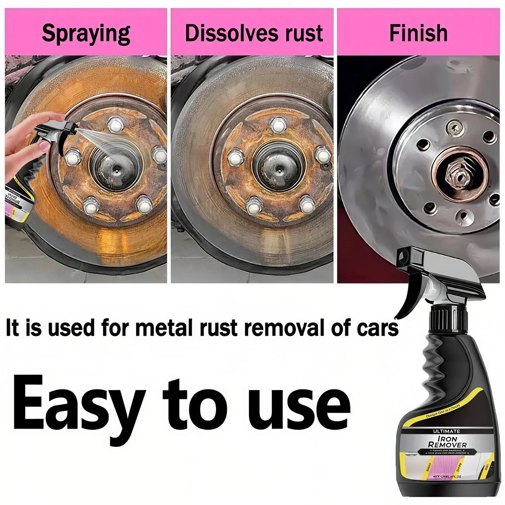 Rust Remover Spray Multi-Purpose Paint Rust Inhibitor Derusting Spray Car Rust Removal for Wheel HubChrome Paint care tool