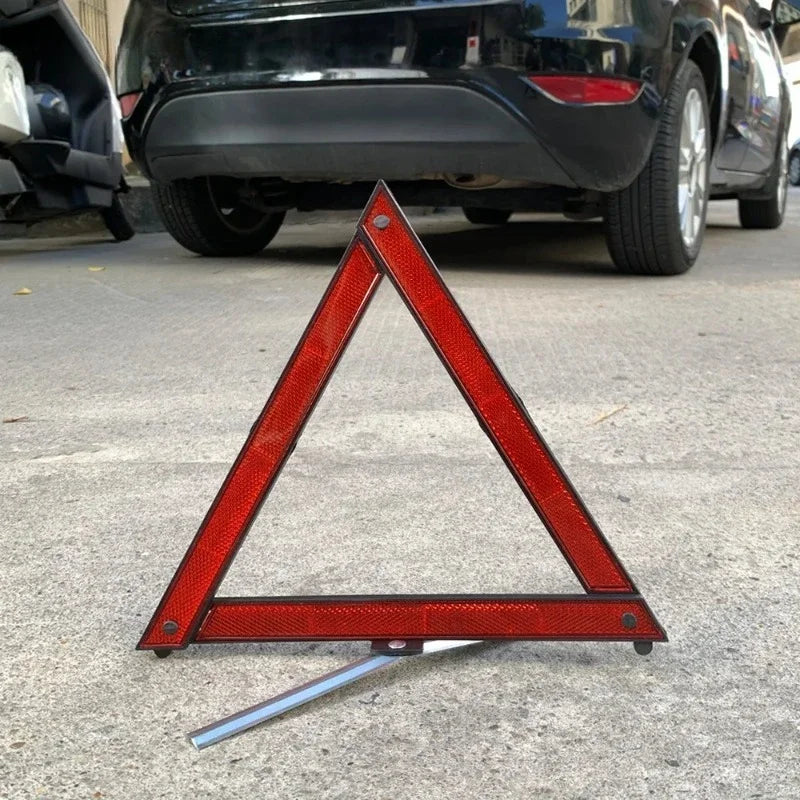 Car Triangle Reflective Tripod Emergency Breakdown Warning Reflective Sticker Safety Hazard Foldable Stop Sign Car Accessories