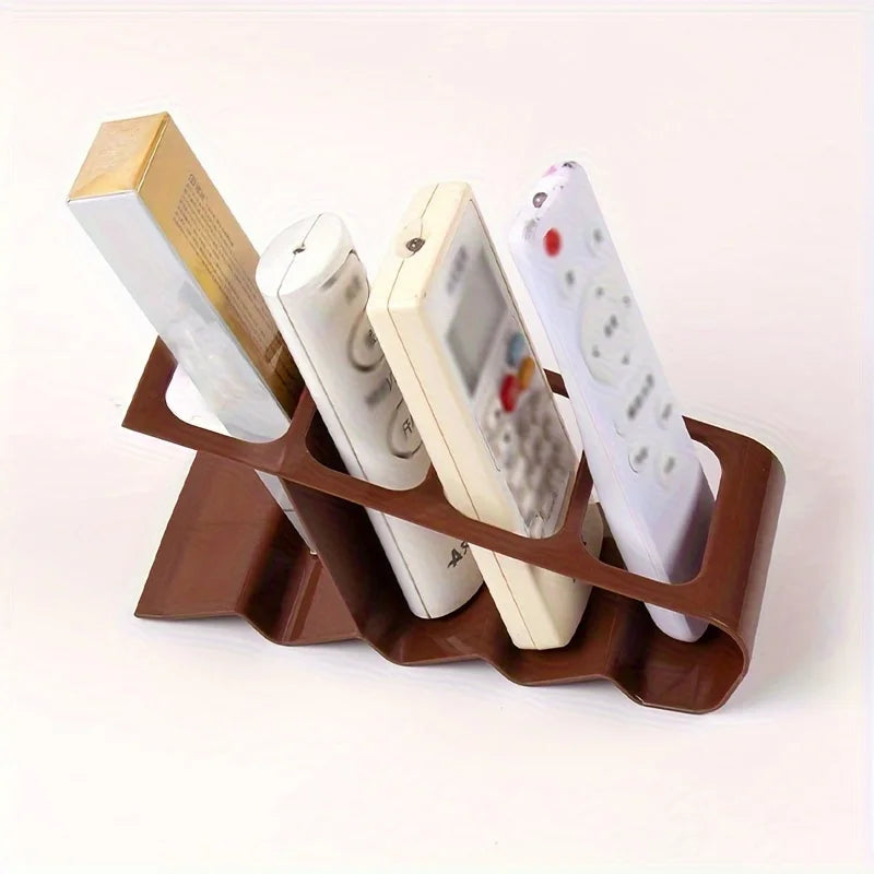 Support de télécommande à 4 fentes Organiseur de bureau en plastique durable Ergonomique et peu encombrant pour la télévision, la maison, le bureau, étagère de rangement polyvalente