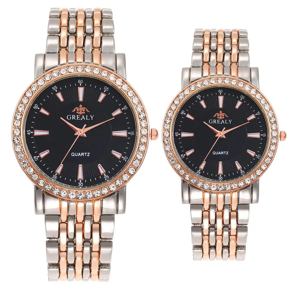 Nouvelles montres décontractées pour femmes, montre de mode de luxe pour amoureux, montre à quartz en acier inoxydable avec strass, cadeau pour hommes et femmes, montre-bracelet d'affaires