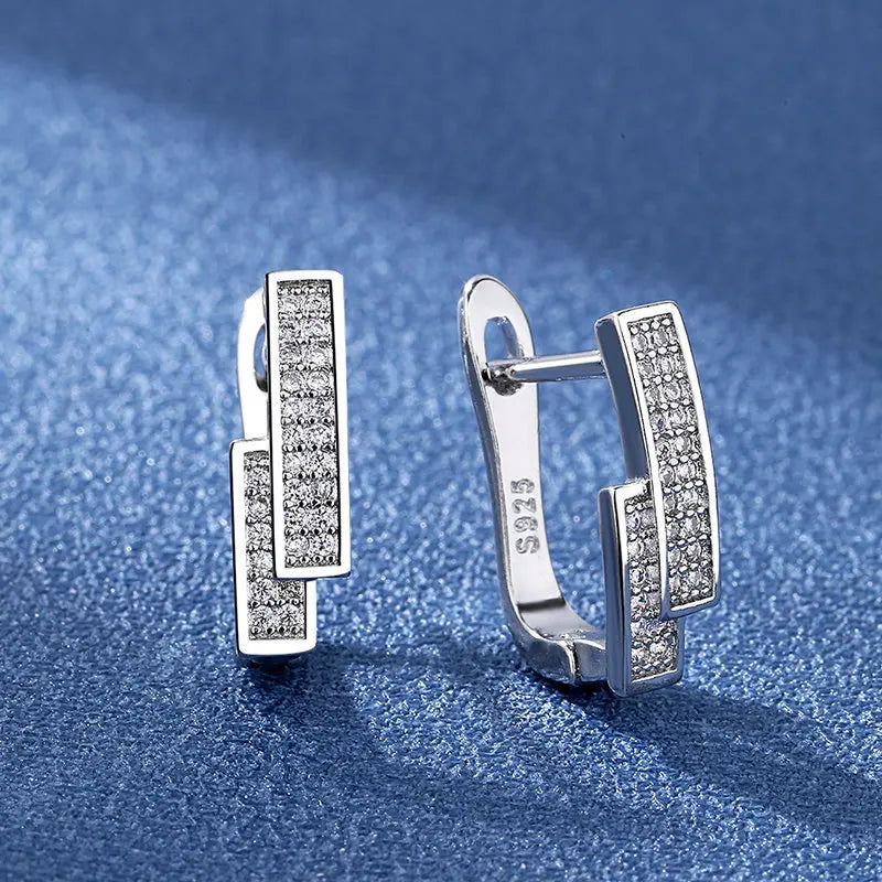 Boucles d'oreilles en argent sterling 925 Bijoux de haute qualité Rétro Motif simple Zircon violet blanc Boucles d'oreilles Meilleures ventes