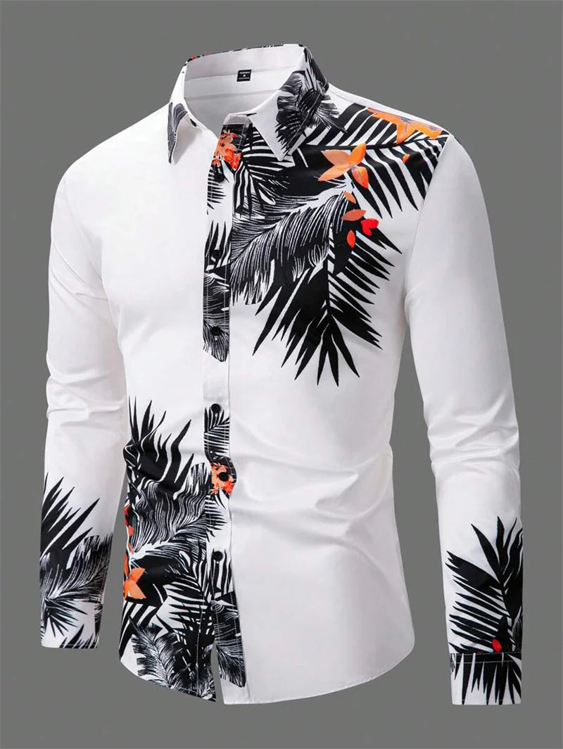 Chemise à manches longues pour hommes, imprimée en 3D, grande taille, haut confortable pour hommes avec col, chemise hawaïenne pour hommes nouveau style 2025