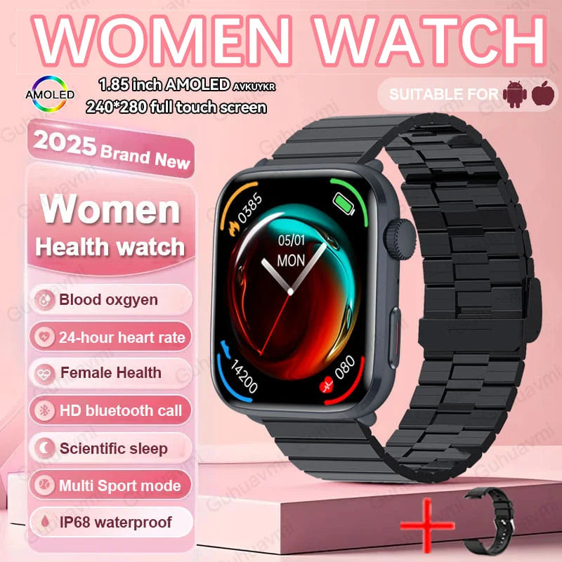 Montre connectée de sport tendance 2025 pour hommes et femmes, avec diagnostic intelligent par IA, surveillance de la tension artérielle, de la fréquence cardiaque (HRV+PPG), étanche IP68 et NFC