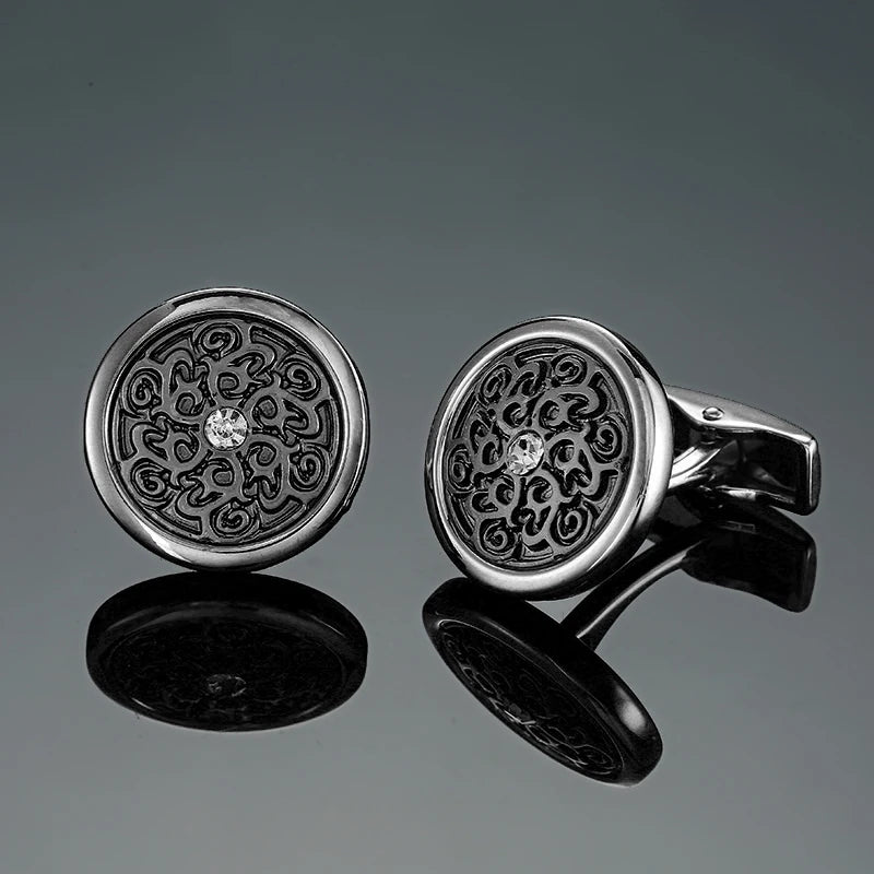 Boutons de manchette de chemise française classique pour hommes Boutons de manchette carrés haut de gamme à motif rétro amour rose bleu Accessoires de costume d'affaires bijoux