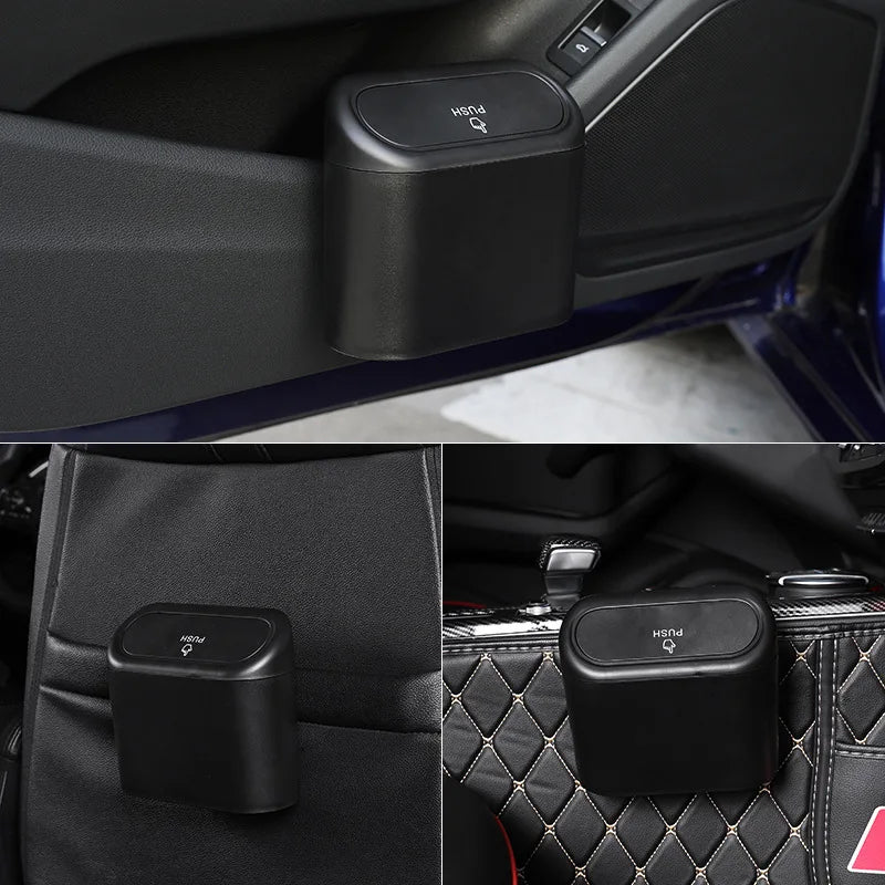 Poubelle de voiture (avec couvercle) avec 1/2/3 sacs poubelle, petite poubelle de voiture, accessoires de voiture mini anti-fuite