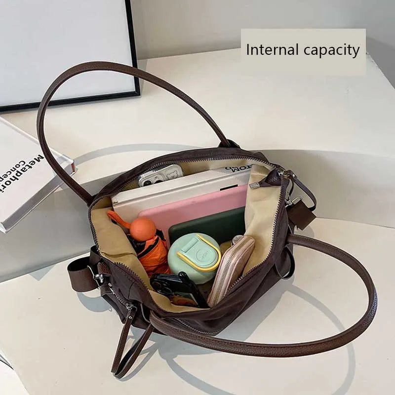 Sac à bandoulière en nylon vintage pour femme, grande capacité, imperméable, sac à main pour les déplacements quotidiens, sacs de voyage, sacs à main pour femme