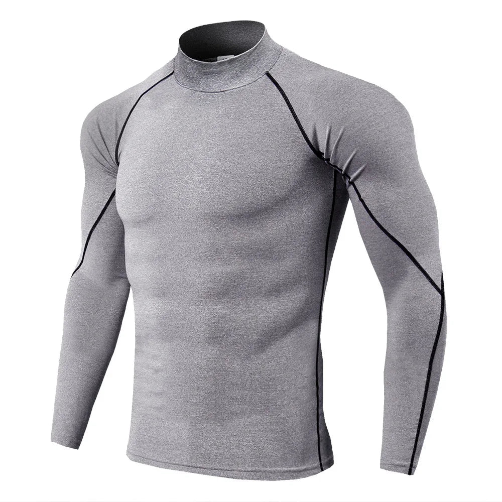 T-shirt de compression homme manches longues Musculation Sportifs T-shirts décontractés Séchage rapide Gym Fitness Entraînement Jogging Hauts de sport Homme Maillot