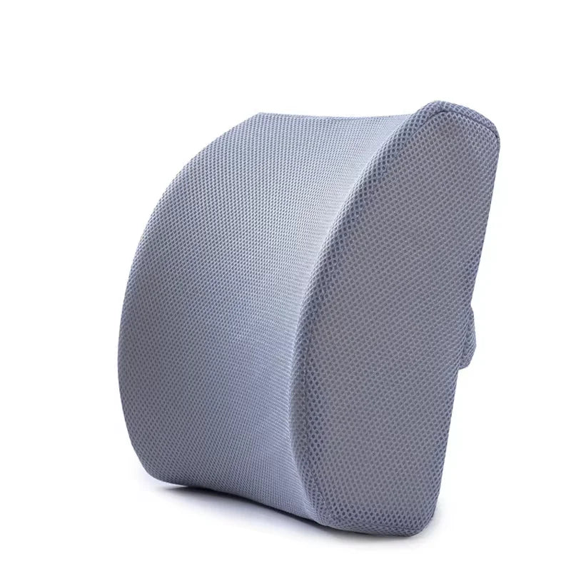 Memory Foam Car Lumbar Support Cushion Dual-Sided Waist Pillow for Auto Seat Back Pain Relief Home Office Chair Use - 2 Colors