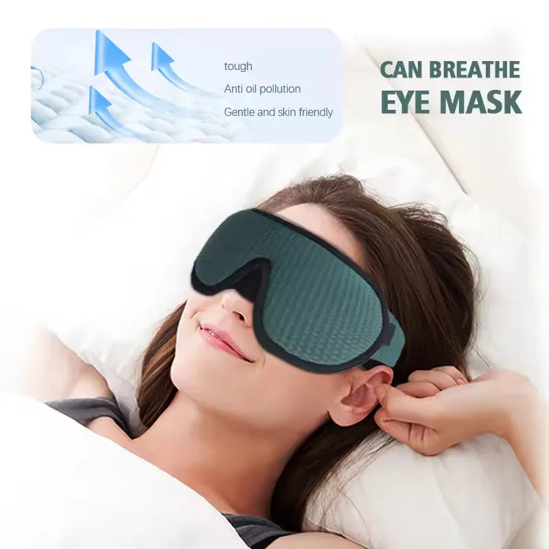 Masque de sommeil oculaire 3D Contour adapté aux dormeurs latéraux -100% Occultant Doux et sans stress - Convient pour les siestes de voyage et le yoga