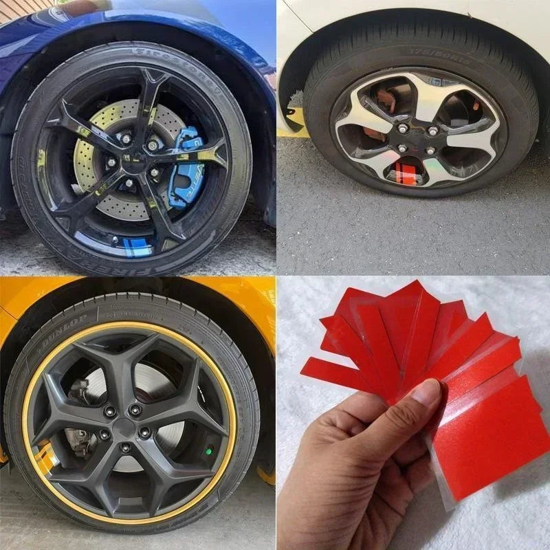 6Pcs/set Car Sticker Car Wheel Rim Reflective Sticker Decorative Stickers Warning Stickers Car Accessories  accesorios para auto