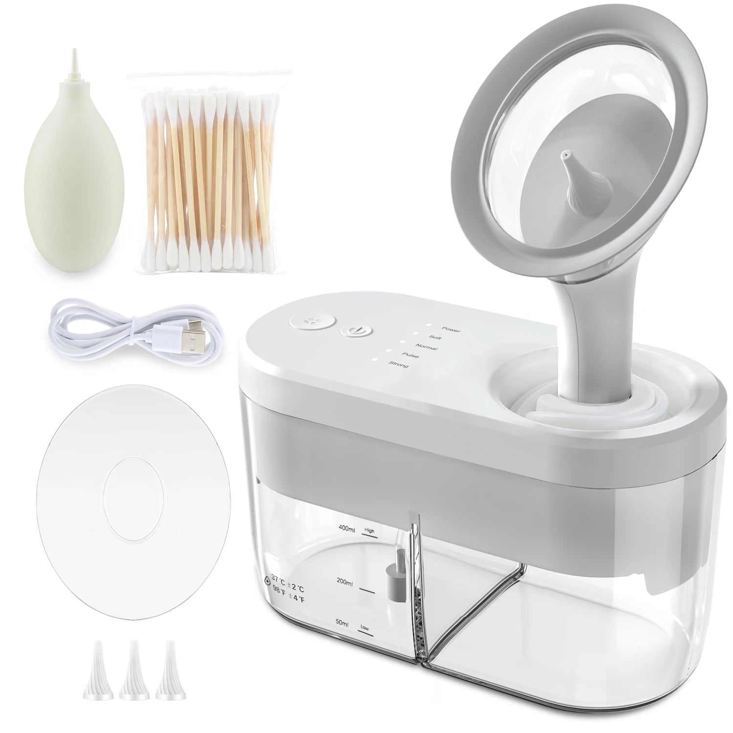 Nettoyant d'Oreilles Électrique, Kit de Nettoyage de Cérumen, Système d'Irrigation Sûr pour Adultes et Enfants
