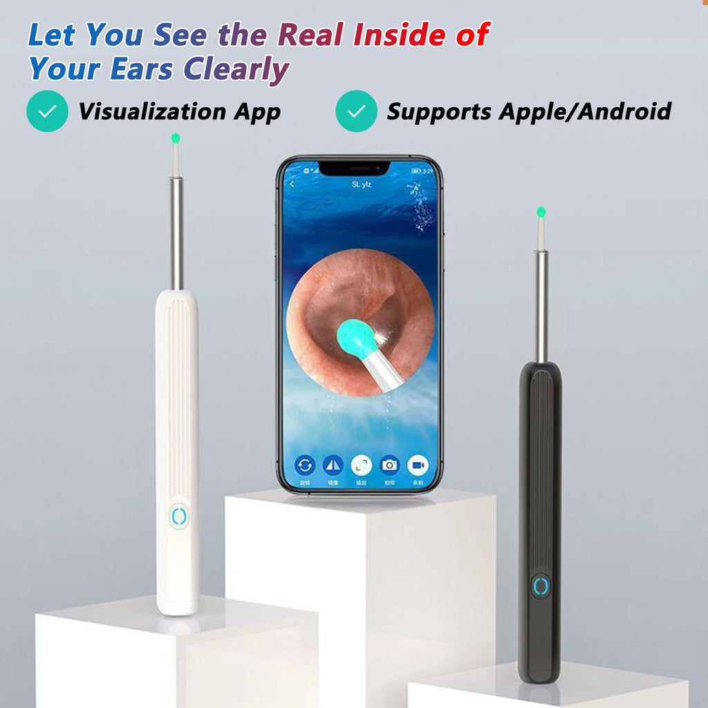 منظف الأذن البصري الذكي HD، عيدان الأذن، منظار الأذن، شحن USB-C، أداة إزالة الشمع بالمنظار، أداة تنظيف الأذن، مجموعة العناية الصحية بكاميرا صغيرة