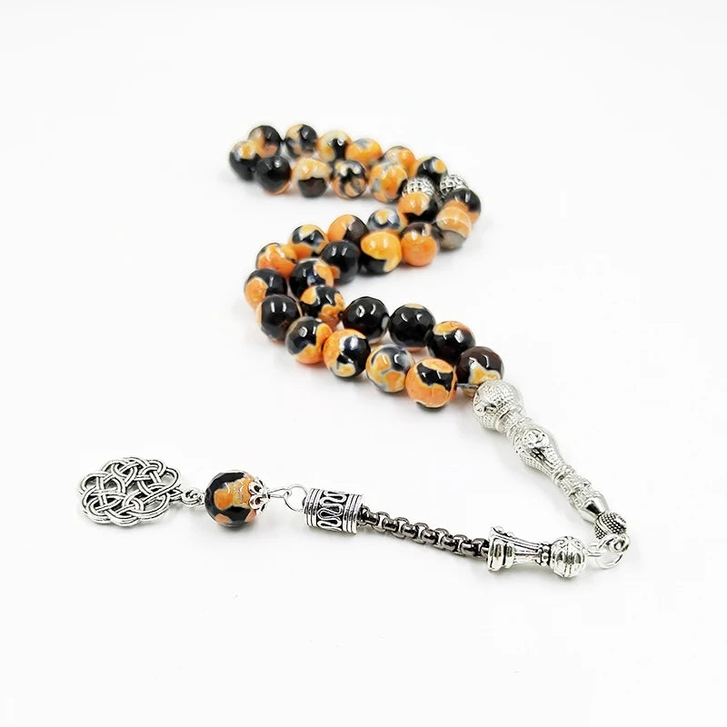 Tasbih Men black agates stone muslim prayer beads bracelet Turkish misbaha gemstone accessories Eid gift Adha islamic rosary