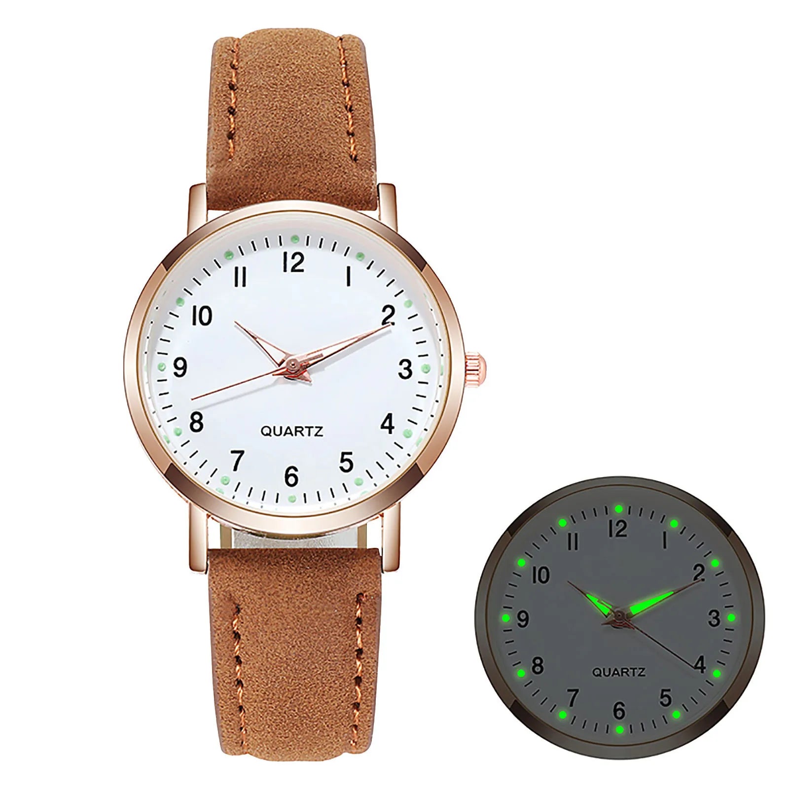 Reloj Mujer Montre Tendance pour Femme Bracelets en Cuir Montres Dames Luxe Analogique Quartz Lumineuse Montre-Bracelet Horloge Relogio Feminino