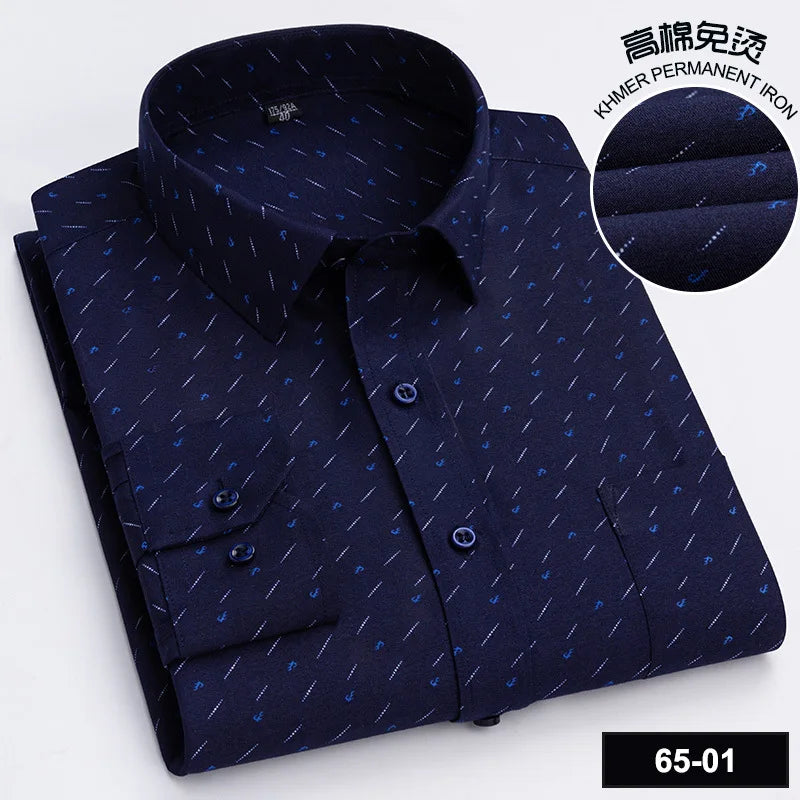 BAMBOOPLE Chemises à manches longues décontractées pour hommes, imprimé tendance, coupe standard, boutonnées, douces, pour homme, bureau, affaires, nouveau choix AE