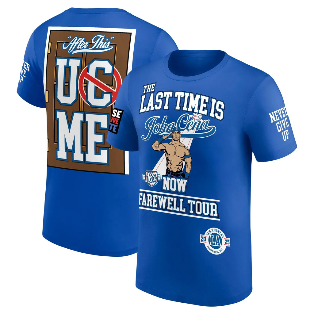 T-shirt homme bleu clair John Sena farewell tour Toronto Haut de sport respirant et à séchage rapide pour l'été
