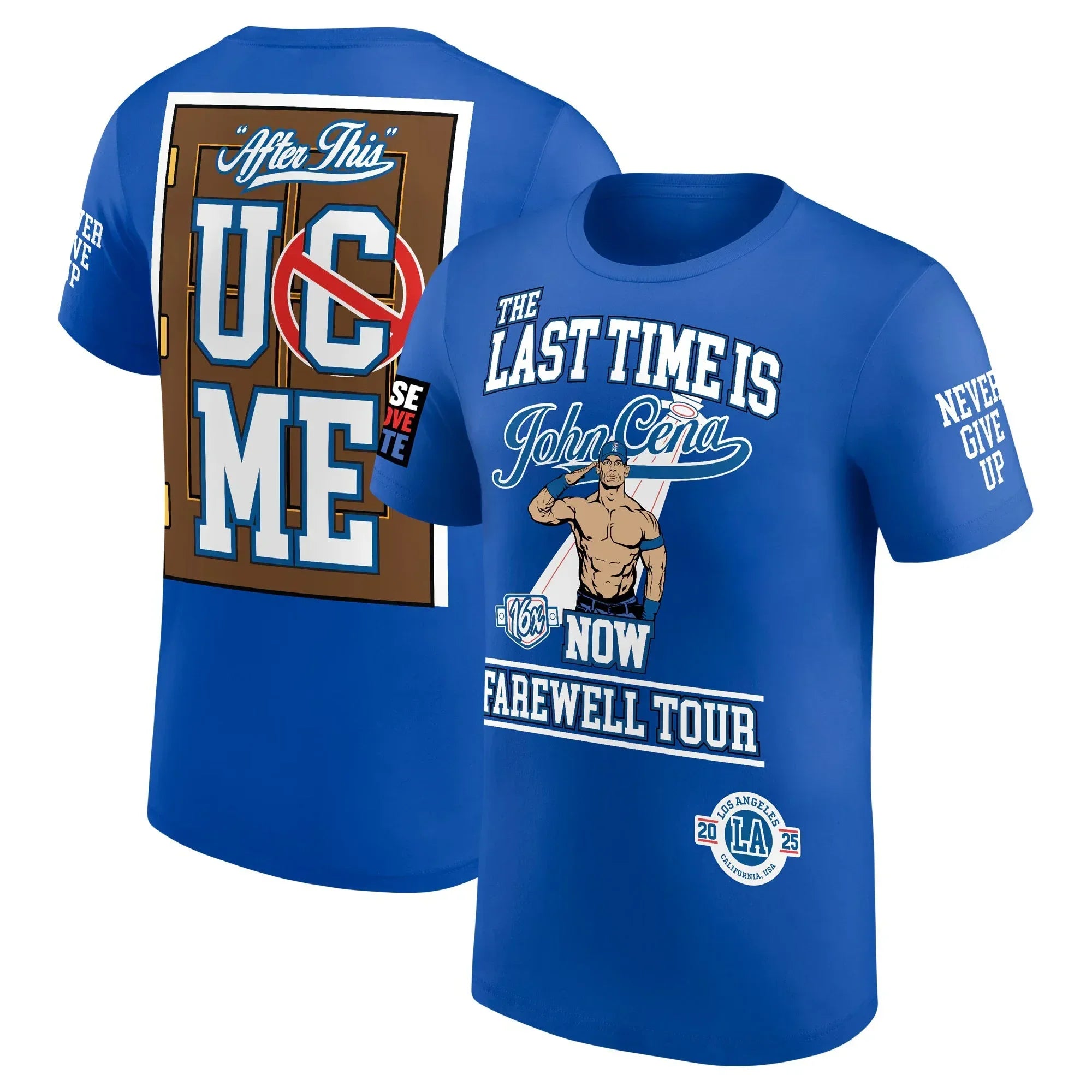 T-shirt homme bleu clair John Sena farewell tour Toronto Haut de sport respirant et à séchage rapide pour l'été