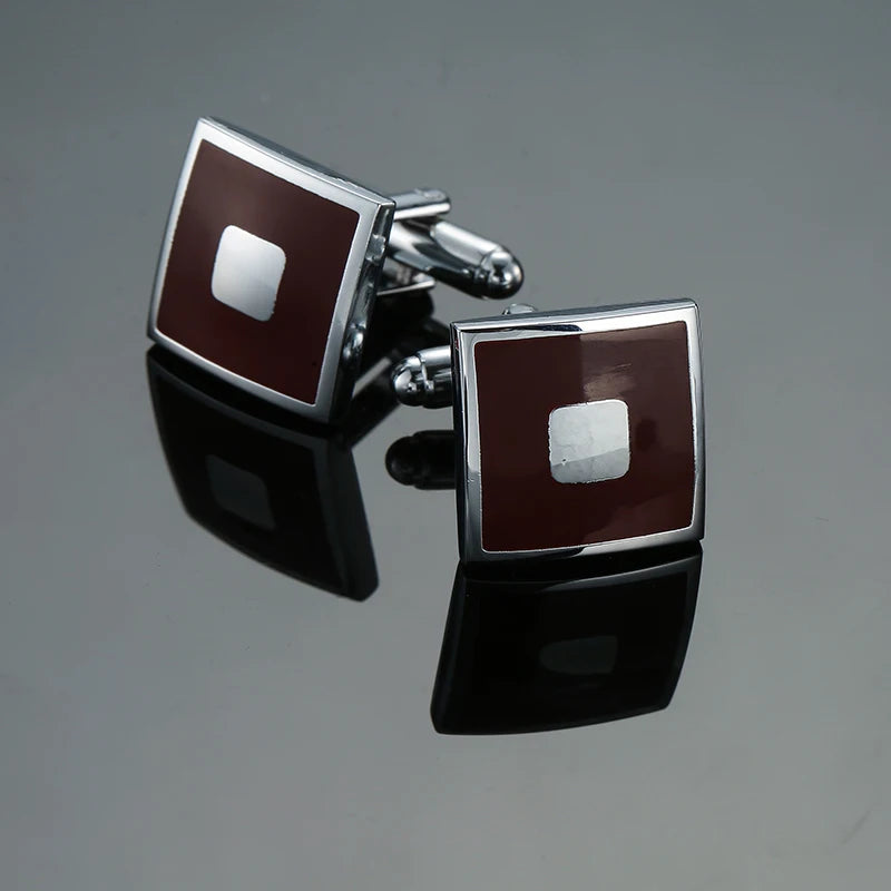 Boutons de manchette carrés classiques pour chemise française de luxe pour homme, motifs rétro bleus et noirs, accessoires de costume, bijoux, vente en gros