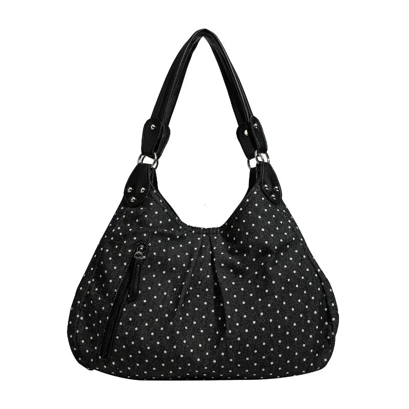 Sacs à bandoulière vintage tendance, nouveau sac à main à pois, sacs fourre-tout grande capacité de style coréen, sacs décontractés polyvalents et confortables