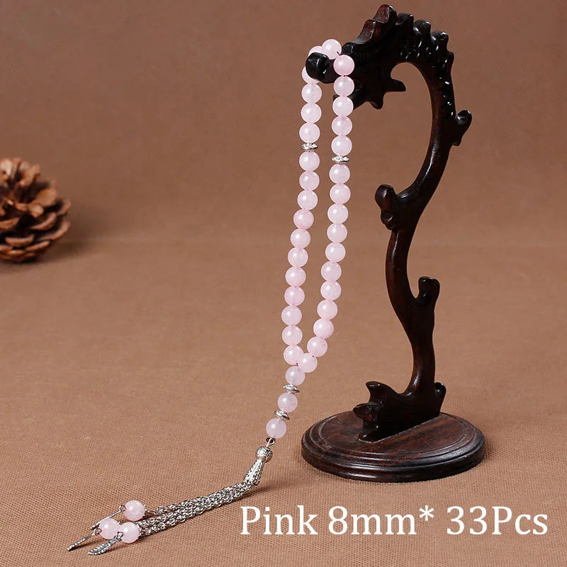 Perles de chapelet musulman Tasbih islamique 33 perles de prière chapelet pour hommes bracelet pour hommes accessoire pierres naturelles agates fait main Turquie
