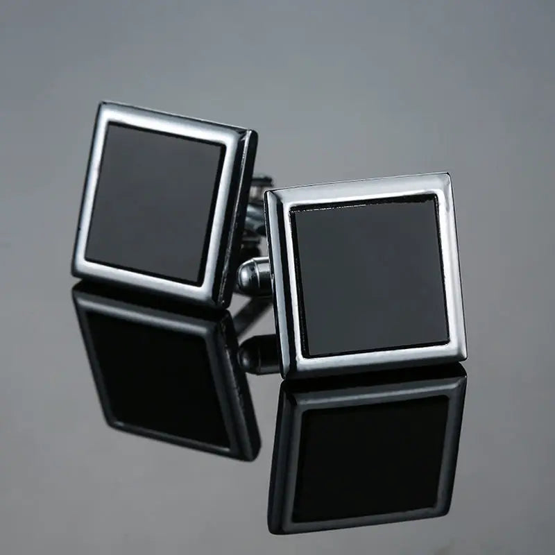 Boutons de Manchette Homme Luxe Argenté Vintage en Métal Boutons de Manchette Carrés Chemise Française Business Bijoux Cadeau de Mariage