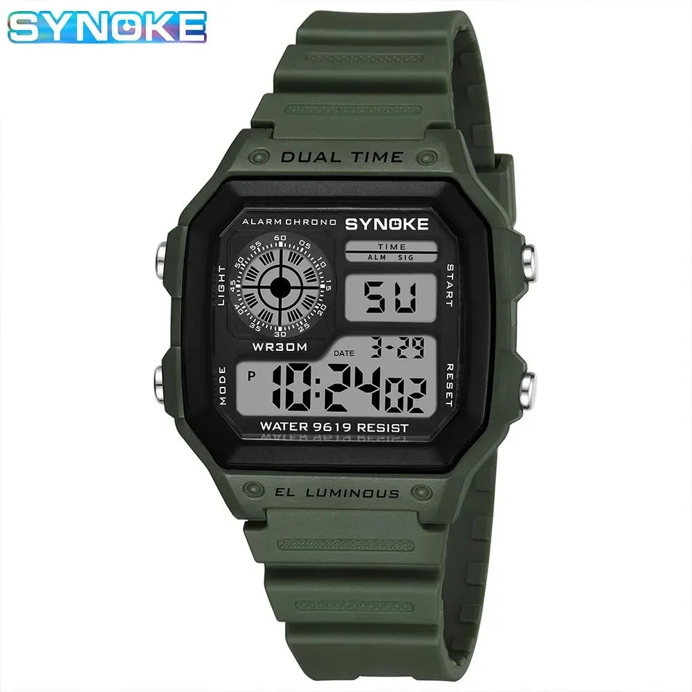 SYNOKE Montres Digitales Militaires Hommes Sports Lumineuses Chronographe Étanche Montres-Bracelets Électroniques Hommes Relogio Masculino