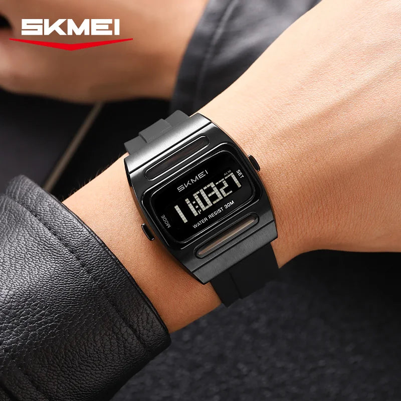 SKMEI 2563 Brand Men Electronic Watch New Fashion Alarm Clock Calendar Solar Energy Luminous Electronic Digital Watches for Man